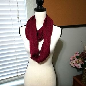 Metallic Burgundy Infinity Scarf